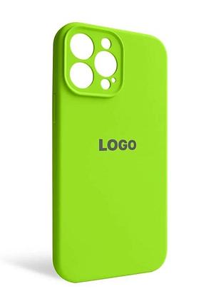 Чехол silicone case для iphone 13 pro max закрытый низ закрытая камера силикон салатовый (835717)