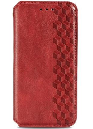 Чехол-книжка getman cubic для xiaomi redmi 10a искусственная кожа красный 360 градусов (909631)