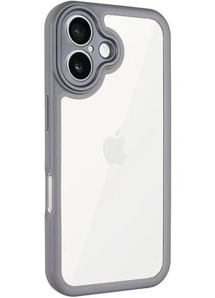 Tpu чехол transparent colour 1,5mm для apple iphone 16 6.1" сірий (920098)