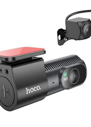 Видеорегистратор hoco dv8 2k с камерой заднего вида 105x53x38,3 мм abs черный (870992)