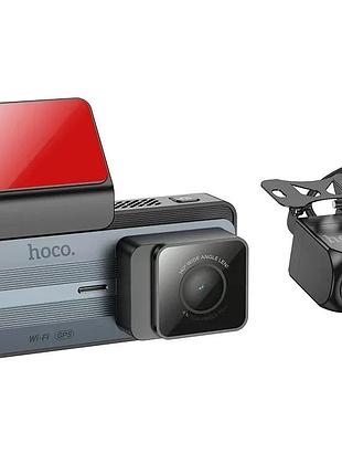 Видеорегистратор hoco dv12 2k gps с задней камерой 96,3х58,1х57,8 мм серебристый (871453)