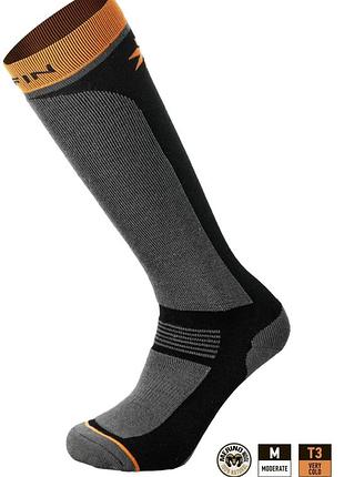 Длинные носки norfin t3m nordic merino 39-41 35% шерсть 35% акрил черные (877081)