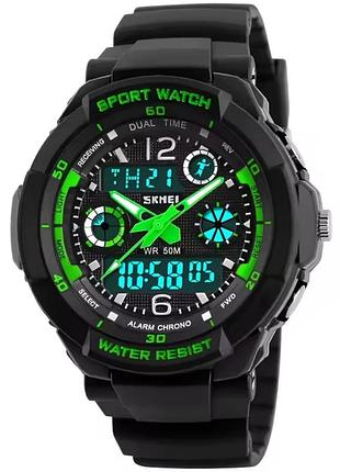 Наручные часы skmei s-shock 0931 кварцевые комбинированные 45 мм черные каучуковый ремешок (908911)