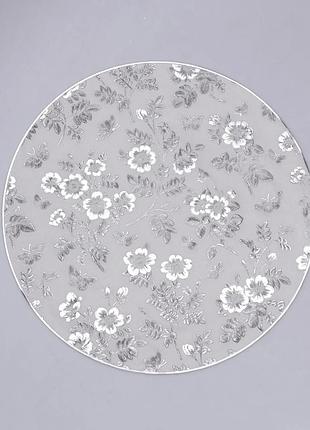 Коврик плейсмат flowers ø 38 см пвх срібний (846338)