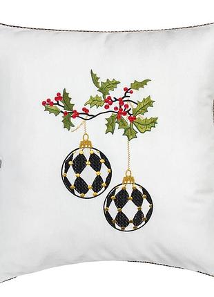 Наволочка односторонняя с вышивкой magic balls 45x45 см 100% полиэстер белая (875402)