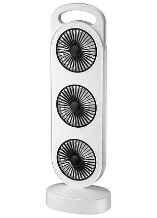 Настільний вентилятор three head fan 1200 mah зволожувач abs-пластик чорний 5 вт (925376)