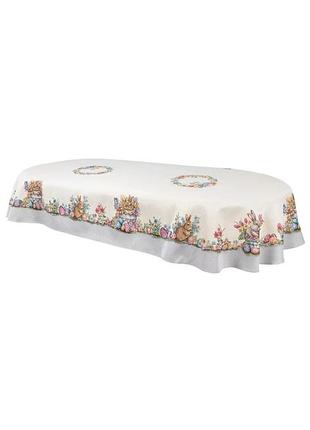 Скатертина гобеленова овальна oval1289gr-240 137х240 см 75% поліестер сірий (876301)