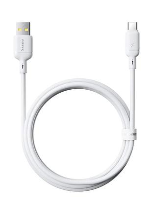Кабель usb-a to usb-c baseus silky 3a 2m pvc білий (870300)