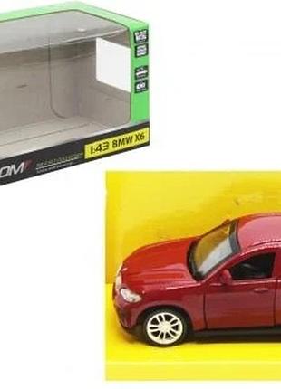Металлическая машинка bmw x6 инерционная красная 1:43 (838625)