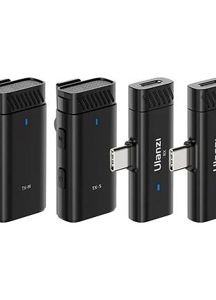 Беспроводная микрофонная система ulanzi hm2301 dual channel type-c пластик черный (869916)