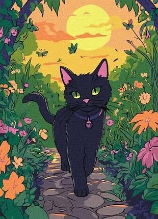 Картина по номерам ідейка "котик в саду" 30x40 см для детей (838353)