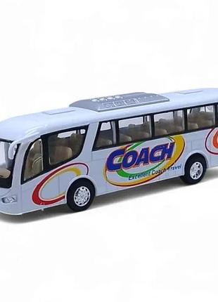 Інерційний автобус kinsmart coach металевий білий (838539)