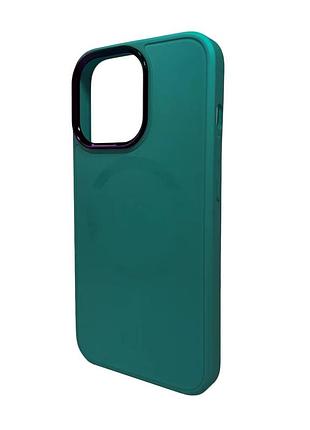 Чохол-накладка ag glass sapphire magsafe для iphone 12 pro max скло + термополіуретан green (872531)