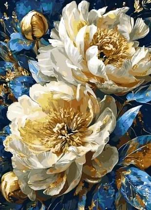Картина по номерах origami "королівські півони" 40x50 см з фарбами металлік (839280)