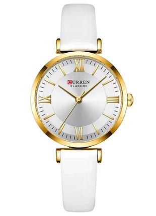 Наручные часы curren 9079 gold-white золотистые с кожаным ремешком (840205)
