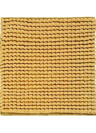 Килимок для ванної квадратний 60x60 см 80% поліестер 20% бавовна жовтий з антиковзанням (876579)