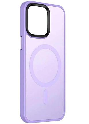 Чехол для apple iphone 13/14 накладка magsafe tpu 6.1" сиреневий (909996)
