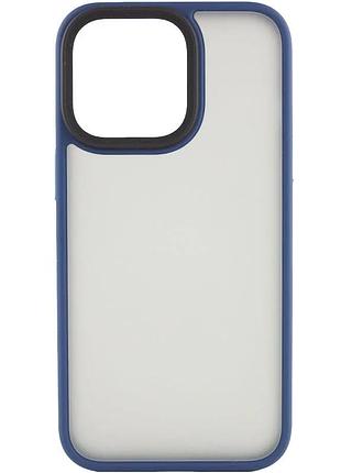 Tpu+pc чехол для apple iphone 14 pro max накладка metal buttons синій (929701)