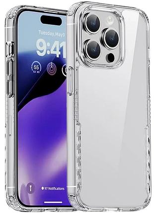 Чехол накладка для apple iphone 15 pro 6.1" tpu + pc прозрачный (914364)