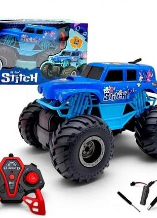 Джип на радиоуправлении mic stitch с подсветкой и парогенерацией 20 см 1:16 синий (839319)