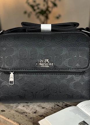Сумка мессенджер coach эко-кожа 21,5х16х8 см черная (845750)