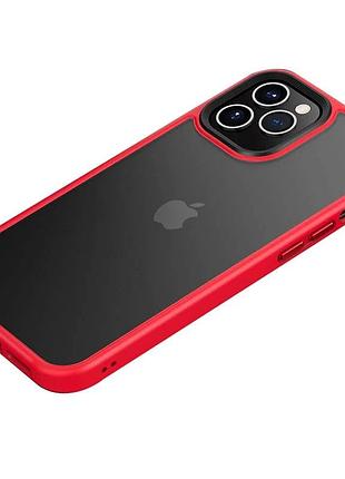 Tpu+pc чехол metal buttons для apple iphone 11 pro max 6.5" красный (919173)