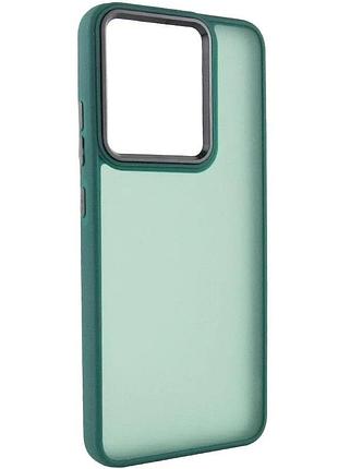 Чехол противоударный для xiaomi redmi 15c двухслойный tpu+pc зелёный (911784)