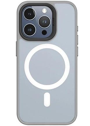 Tpu+pc чехол magsafe для apple iphone 15 pro max 6.7" сірий frosted (920930)