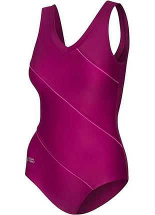 Купальник цельный aqua speed sophie 9140 38-54 бордовый, розовый с вшитыми чашками (820617)