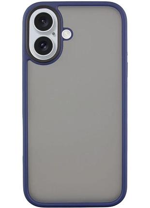 Tpu+pc чехол metal buttons для apple iphone 16 6.1" синій матовий (915909)
