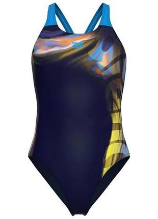 Купальник arena dreamhline swimsuit v back цельный темно-синий maxlife eco 50% переработанный полиэстер (820353)
