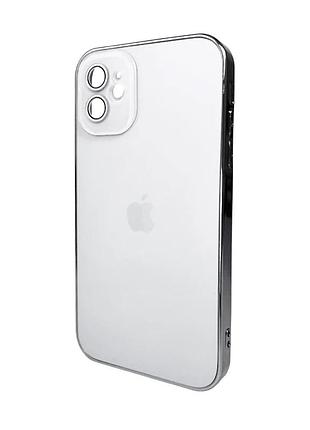 Чохол для смартфона ag glass sapphire frame magsafe apple iphone 12 скло + термополіуретан білий (869360)