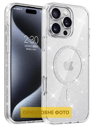 Чехол tpu для apple iphone 17 air (6.5") clear з блёстками magsafe (929629)