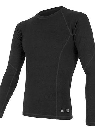 Термофутболка чоловіча sensor merino df ls чорна m суміш мерино (884251)