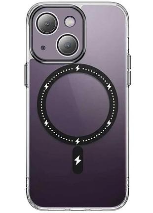 Чехол-накладка для apple iphone 14 magsafe tpu + пластик 6.1" черный (920724)