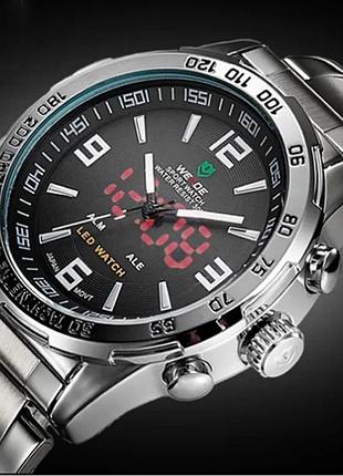 Мужские наручные часы weide standart silver кварцевые металлические 44x15 мм серебристые (908955)