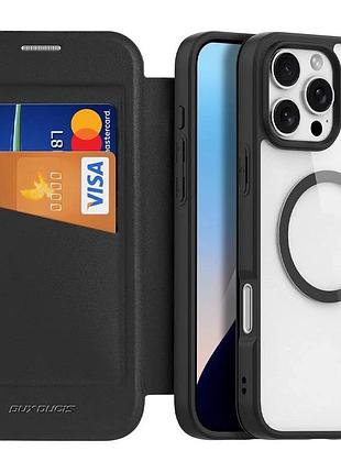 Чехол-книжка dux ducis skin x pro magsafe для apple iphone 16 pro 6.3" tpu+pc черный (916894)