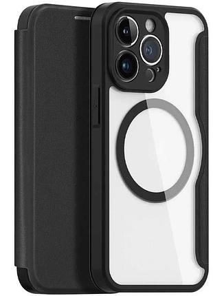 Чехол-книжка dux ducis skin x pro magsafe для apple iphone 15 pro 6.1" tpu+pc черный (920369)