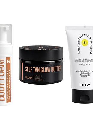 Крем для тіла hillary even skin tone & safe tan 200 мл гіпоалергенний з aha-кислотами (840516)
