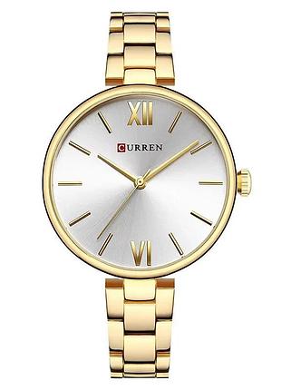 Наручные часы curren 9017 золотистые с минеральным стеклом (840151)