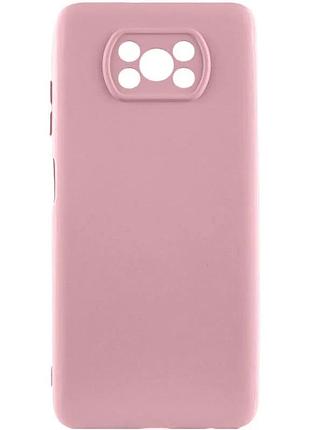 Чехол silicone cover full camera для xiaomi poco x3 nfc / poco x3 pro силиконовый розовый (921769)