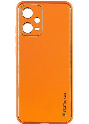 Чохол накладка для xiaomi poco x5 5g / redmi note 12 5g штучна шкіра оранжевий (912825)