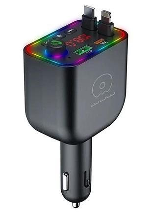 Fm-модулятор wuw c237 25w bluetooth с led-дисплеем черный (869874)