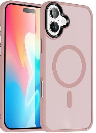 Чехол для apple iphone 16 plus (6.7") tpu+pc магнитный розовый (914966)