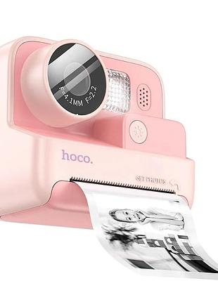 Дитяча фотокамера моментальної друку hoco dv200 dual lens 90х80,7х55,8 мм рожевий (925015)