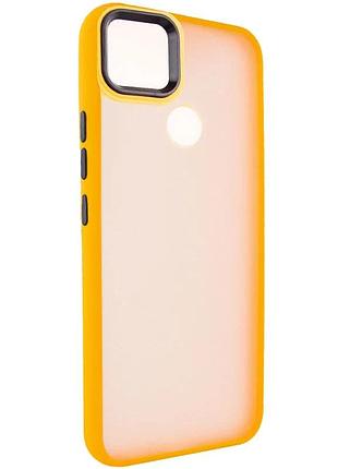 Чехол накладка противоударный для xiaomi redmi 9c tpu + поликарбонат оранжевый (909668)