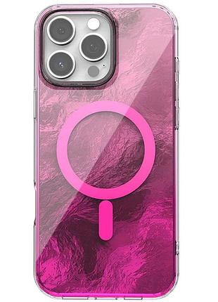 Чехол накладка tpu shiny mountain для apple iphone 16 pro magsafe 6.3" розовый (926508)