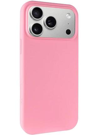 Чехол накладка для apple iphone 17 pro 6.3" силиконовый розовый с микрофиброй (912422)