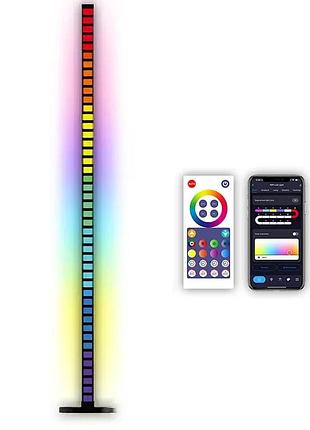 Напольная led лампа rgb magic 2 120 см алюміній чорна 12 вт bluetooth (910143)