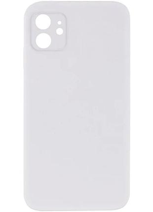 Чехол silk square full camera protective для apple iphone 11 6.1" силіконовий білий (918730)